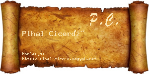 Plhal Ciceró névjegykártya